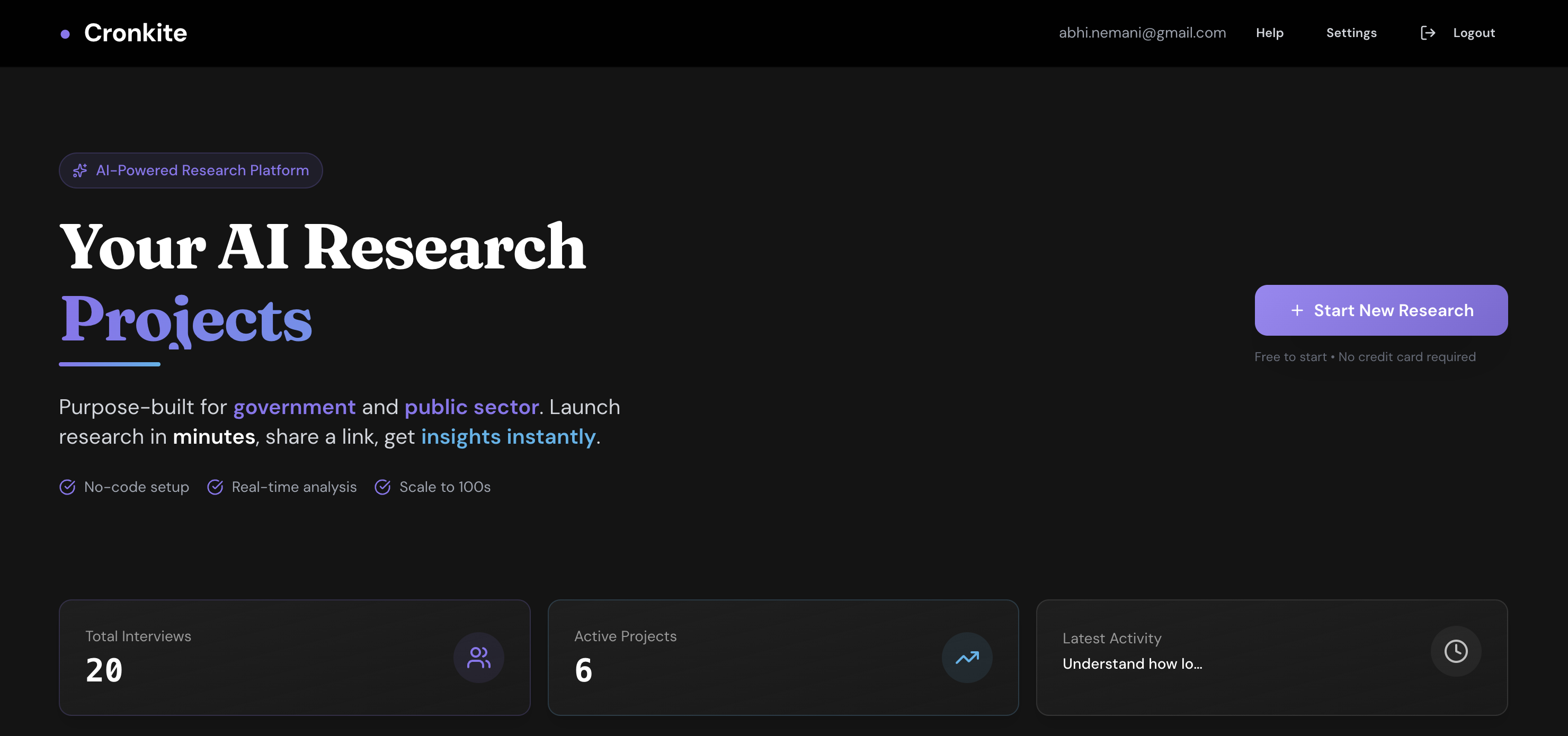 Homepage of demo site