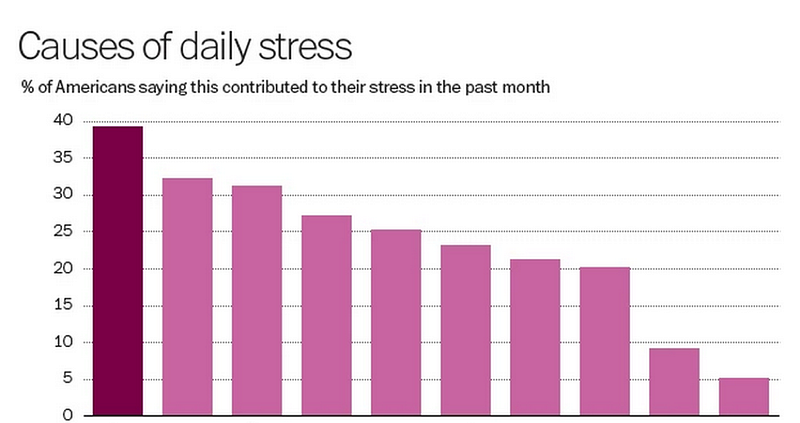 Bar chart of the causes of daily stress