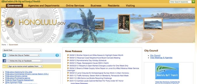 Old Honolulu.gov homepage
