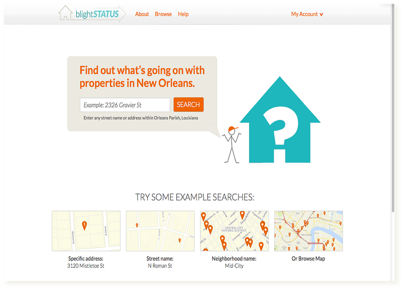BlightStatus homepage for New Orleans property information