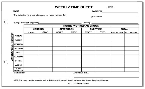 Stock Timesheet